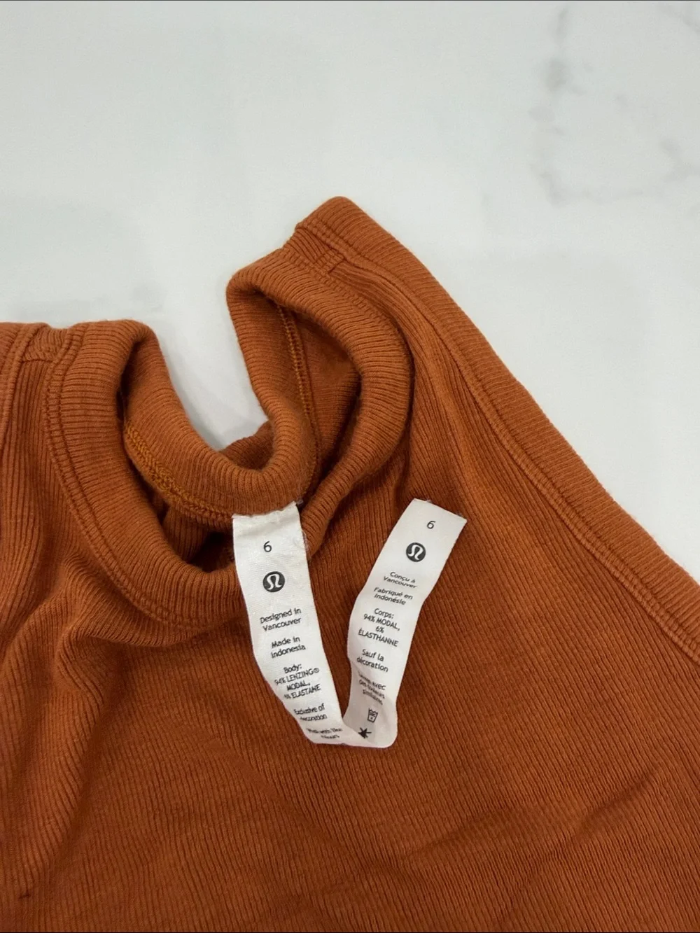 lululemon athletica size 6 Ribbed Sleeveless Tank - Rust Brown @@@